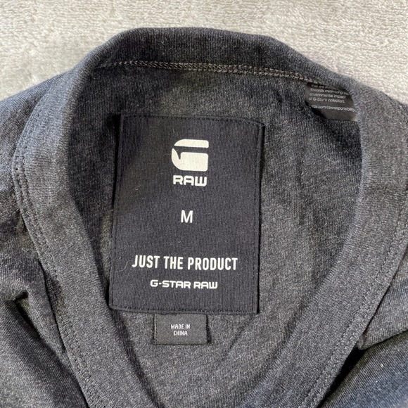 G Star Raw Granddad Henley Shirt Mens Medium Dark Gray‎ Classic Long Sleeve - Picture 2 of 10